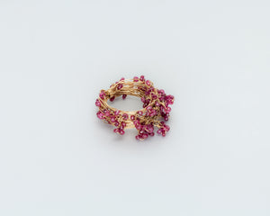18KT yellow gold ring with rubies - Mini Knots