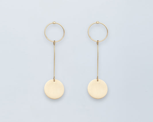 18KT yellow gold hanging earrings - Pieno Vuoto