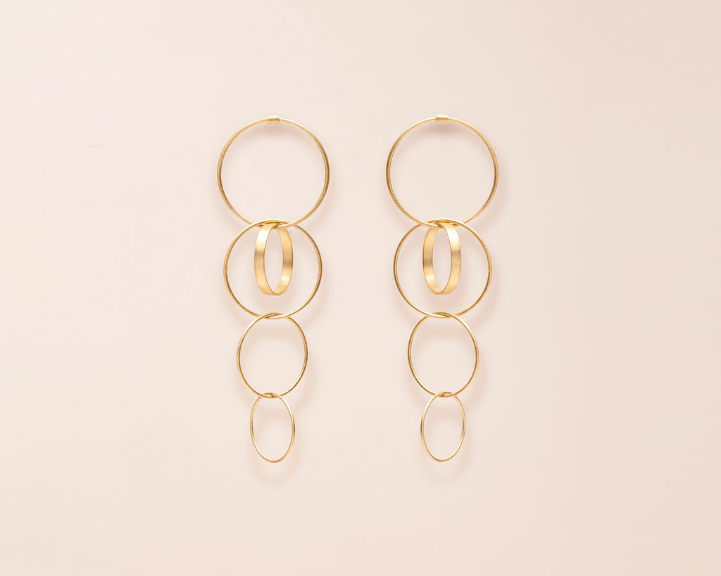 18KT yellow gold hanging earrings - Sequenza