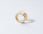 18KT Double band gold ring with akoya pearls (diameter 3-3,5-4 MM) - Trasparenze R