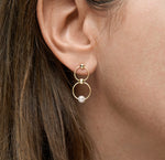 18KT gold earrings with freshwater pearl - Ananke
