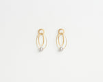 18KT yellow gold hanging earrings with keshi pearls - Insieme 3E