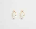 18KT yellow gold hanging earrings with keshi pearls - Insieme 4E