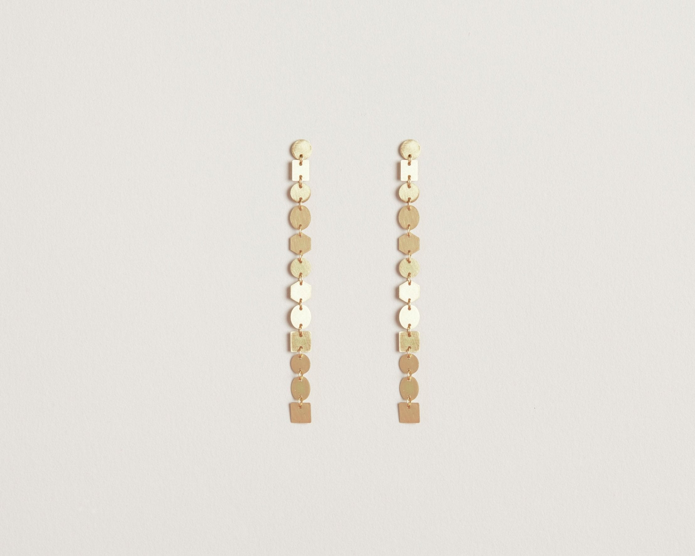 18KT yellow gold pendant earrings - Progressione 12