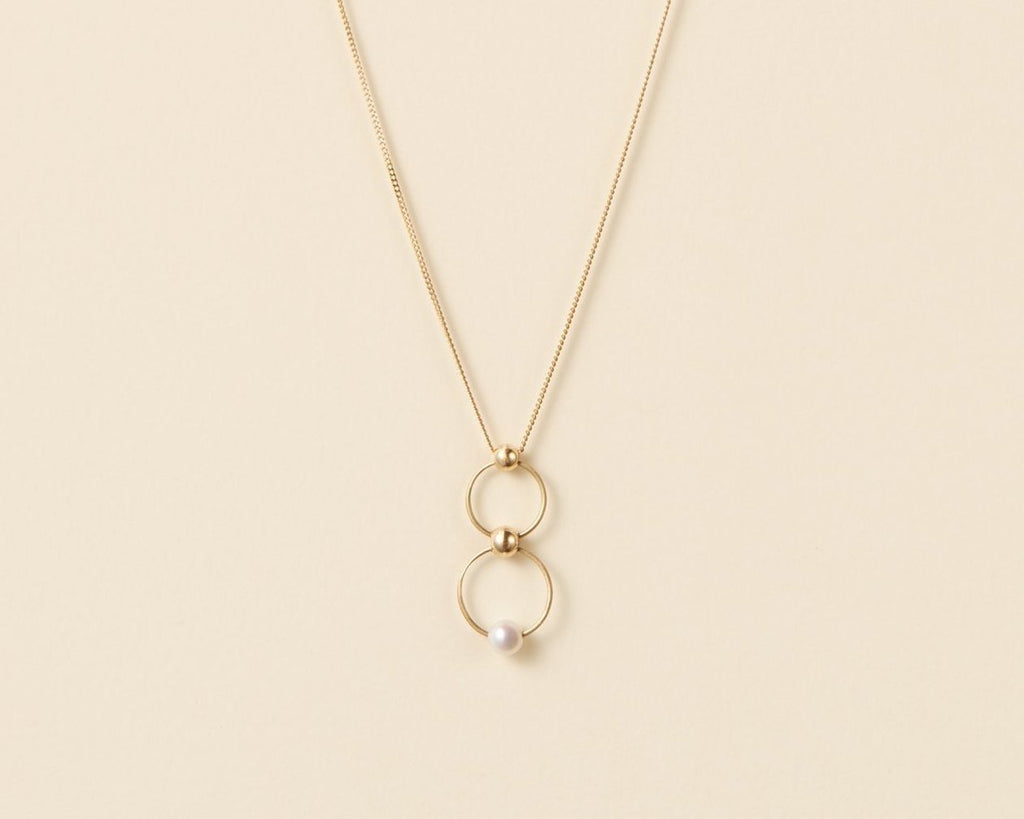 18KT gold necklace whit freshwater pearl - Callisto