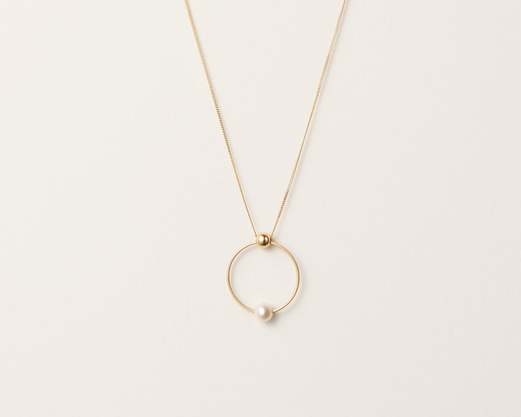 18KT yellow gold necklace with akoya pearl - Himalia