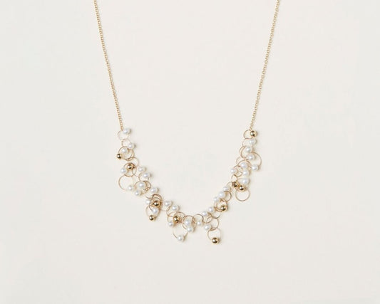 18KT yellow gold necklace with freshwater pearls - Infinito 02N