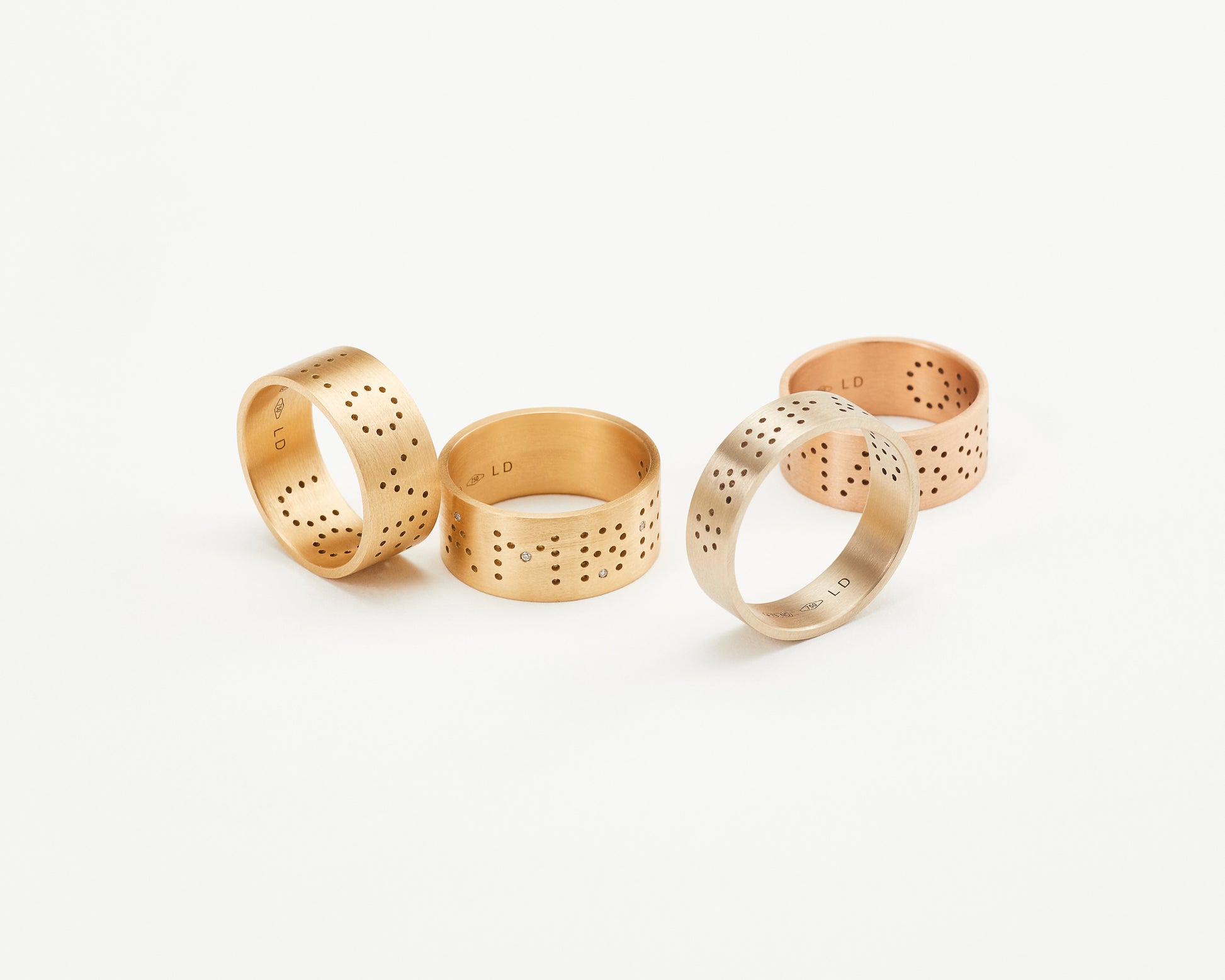 18KT yellow and rose gold band ring - Lettering 