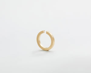 18KT yellow gold wedding ring with diamond - Squared 