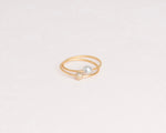 18KT thin yellow gold ring with akoya pearl (diameter 4,8 MM) - Toi Perla Diamante 2R